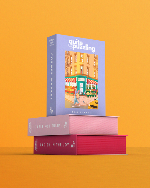 500 Piece Bundle - Three QP Puzzles + Market Tote